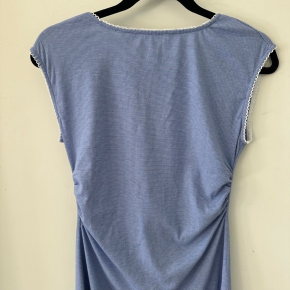 CIDER ROUND NECKLINE BOWKNOT RUCHED SLEEVELESS MINI DRESS - Picture 2 of 5